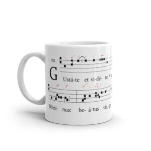 Gustate et videte (Taste and see) on a mug